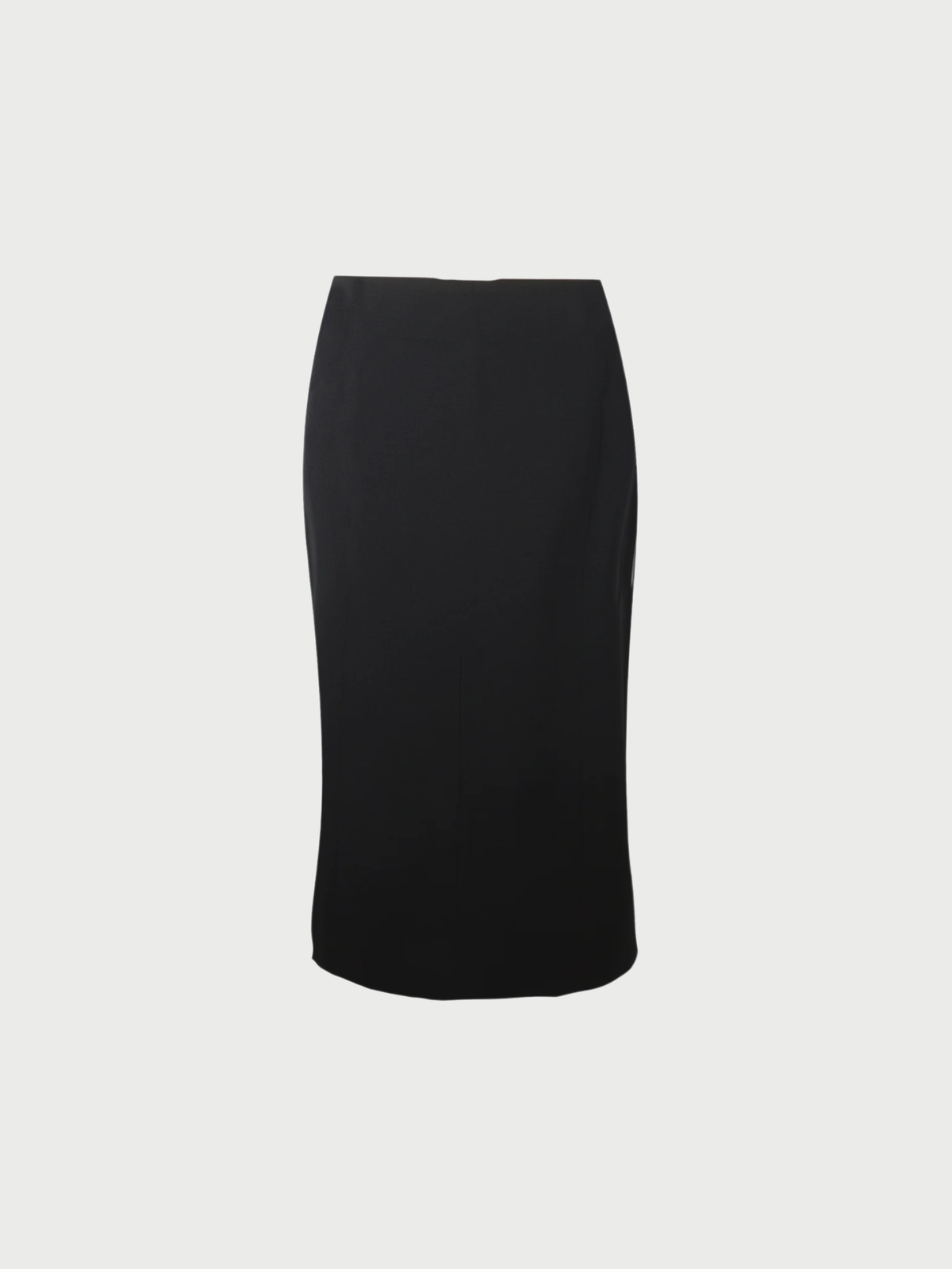 Chanel 1990s Black Wool Tight Classic Skirt