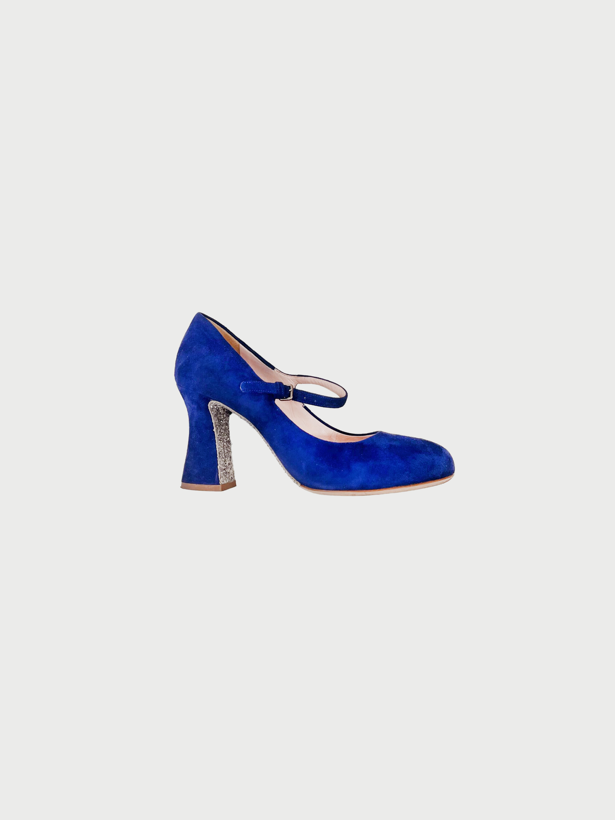 Miu Miu 2010s Navy Suede Mary Jane Pumps