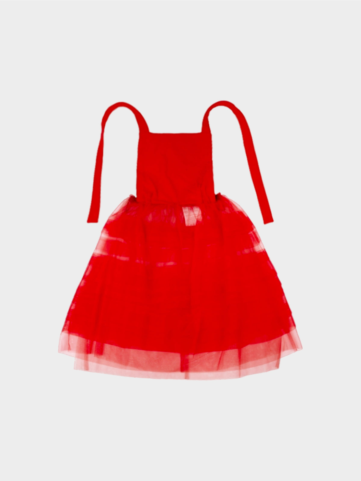 Comme des Garçons 2010s Red Ruffled Tulle Dress