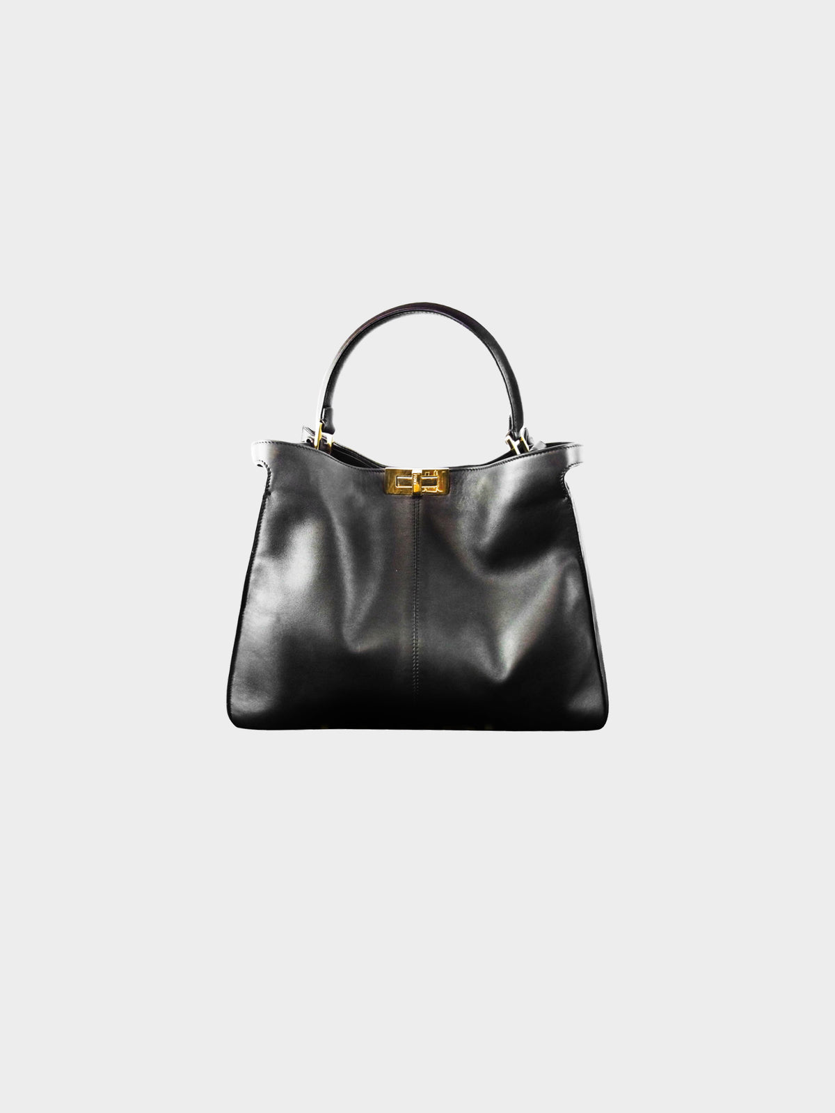 Fendi Late 2010s Black Leather Large Peekaboo X-Lite Bag