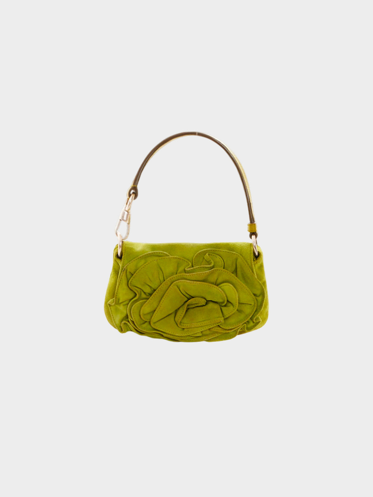 Yves Saint Laurent by Tom Ford FW 2003 Green Suede Nadja Rosette Bag