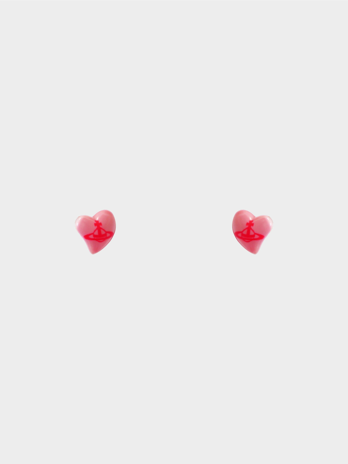 Vivienne Westwood 2000s Pink Orb Heart Earrings