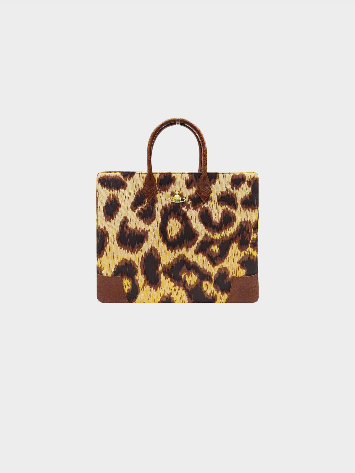 Vivienne Westwood 1990s Leopard Print Canvas Handbag