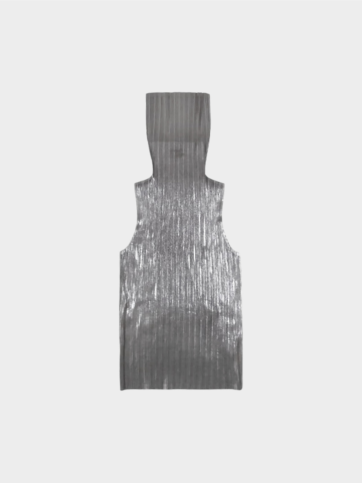 Issey Miyake Pleats Please AW 2000 Metallic Grey Turtleneck Top