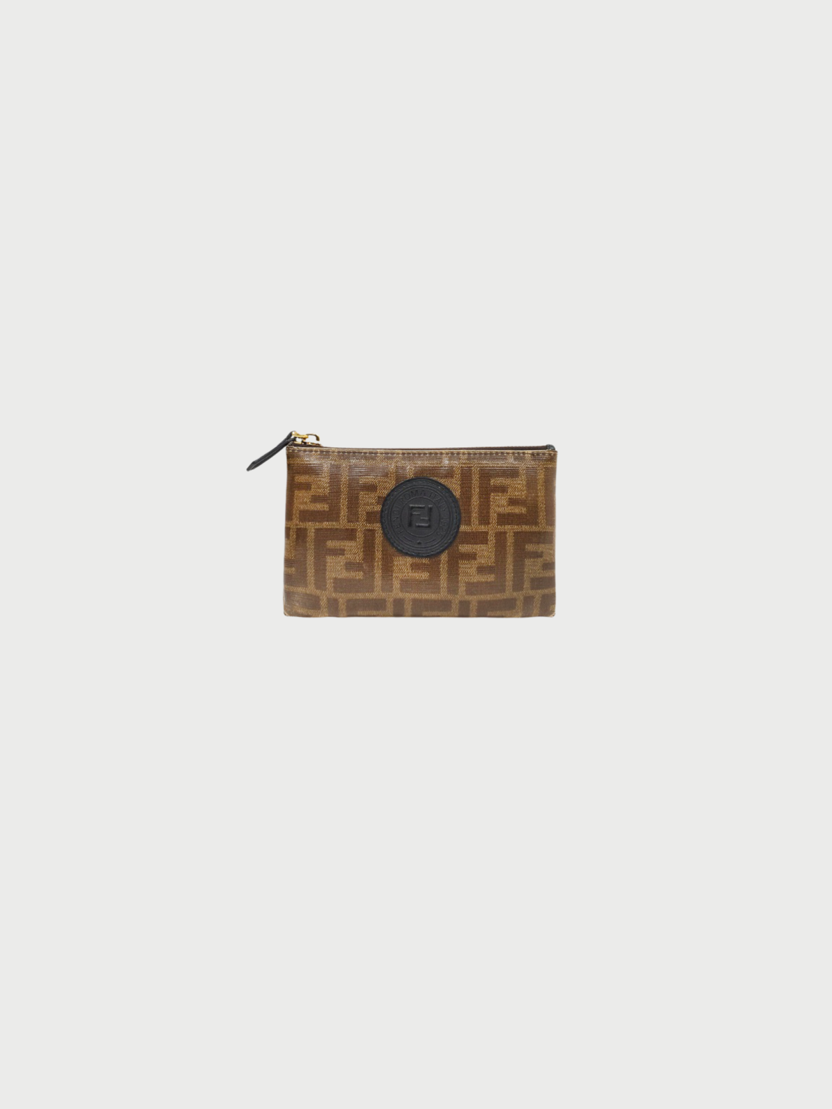 Fendi 2000s Brown Zucca PVC Mini Pouch
