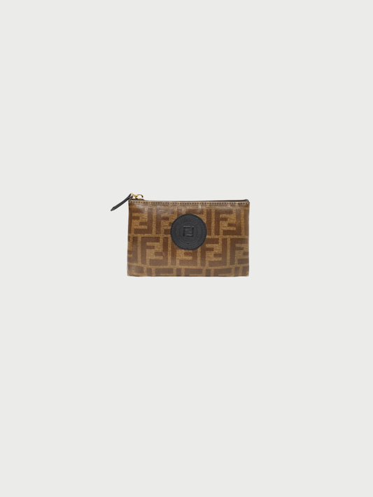 Fendi 2000s Brown Zucca PVC Mini Pouch