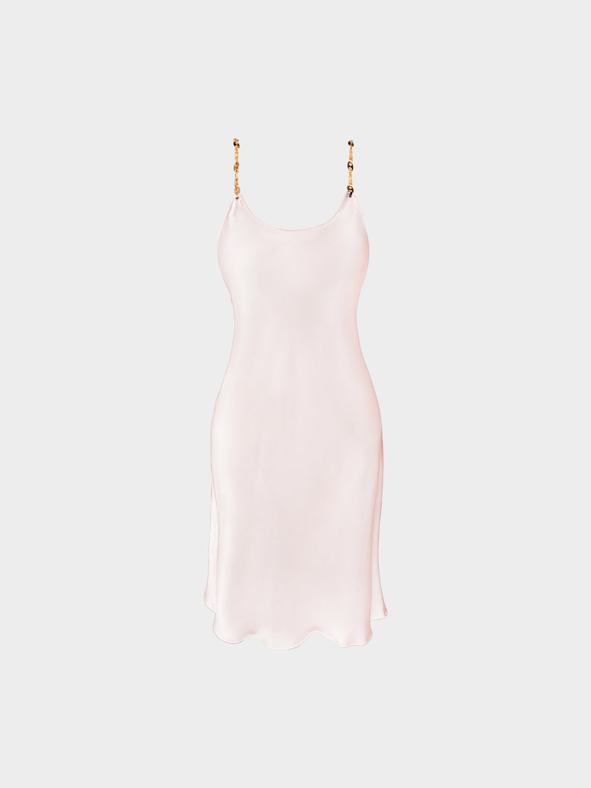 Paco Rabanne 2019 Light Pink Polyester Scoop Neck Slip Dress