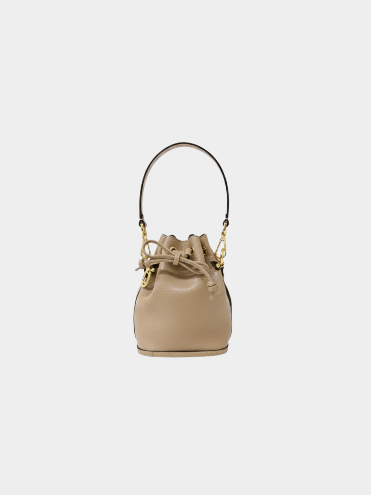 Fendi 2020s Grey Leather Mon Trésor Mini Bucket Bag