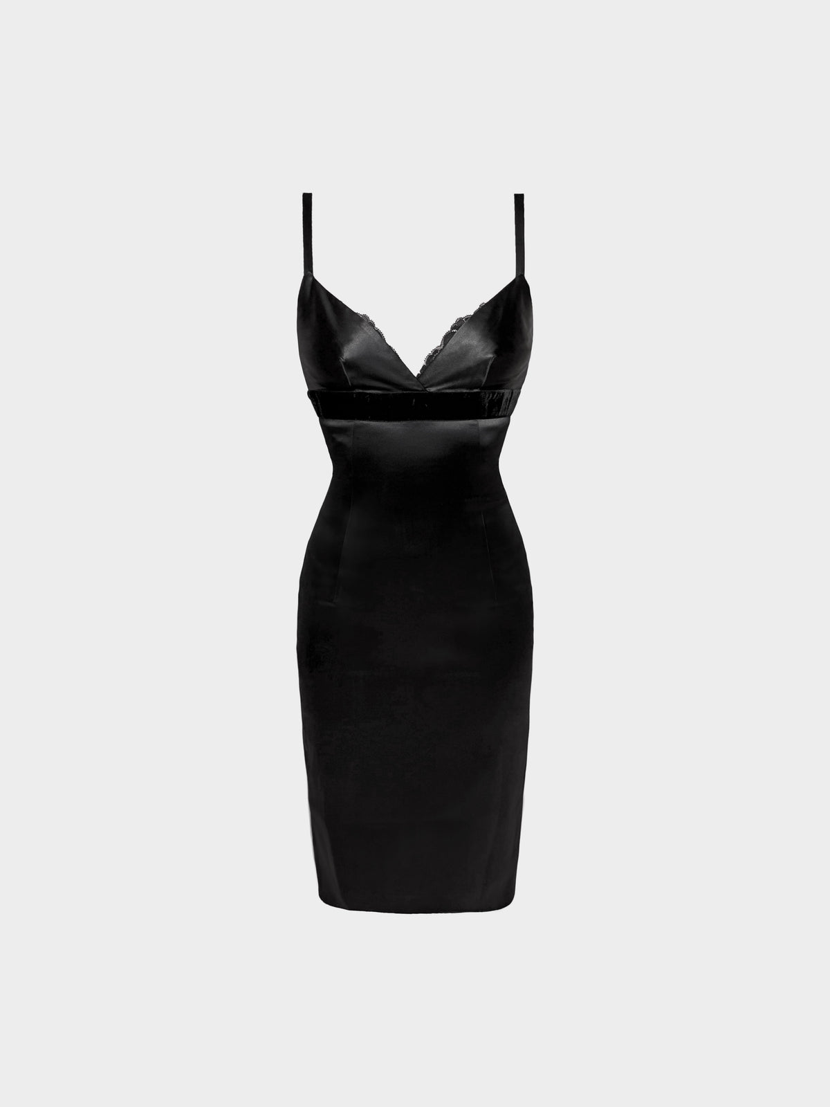 Dolce and Gabbana 2010s Black Satin Bodycon Dress