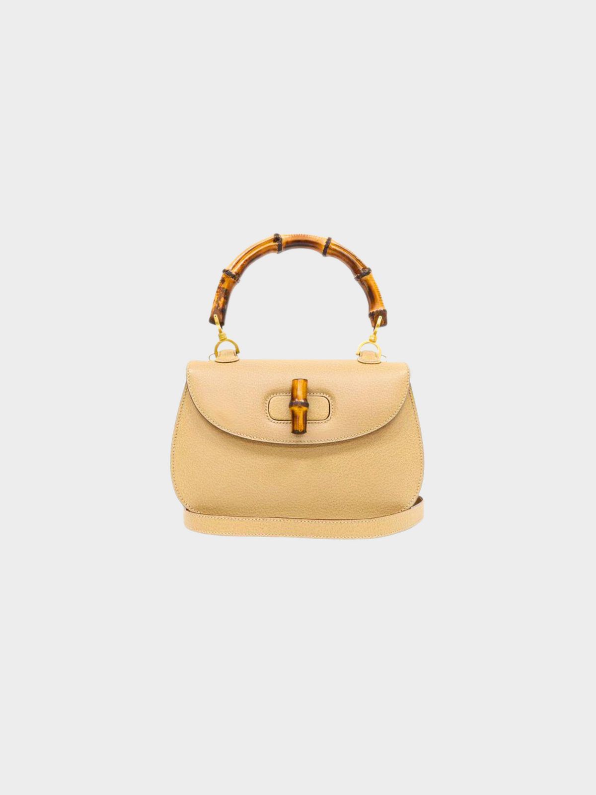 Gucci 1990s Beige Bamboo 1947 Two-way Bag