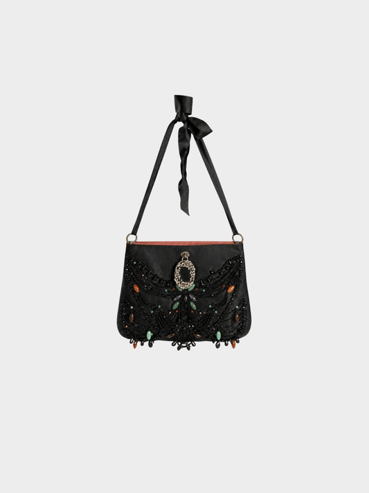 Valentino 2000s Black Beaded Bag