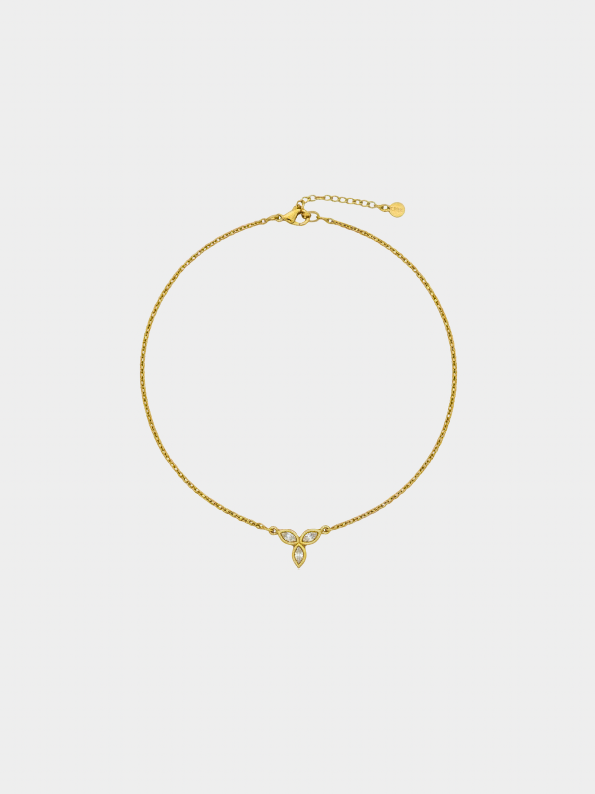 Celine 2000s Gold Rhinestone Flower Necklace