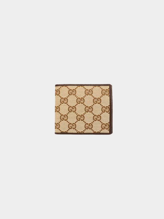 Gucci 2000s Beige Brown GG Canvas Wallet