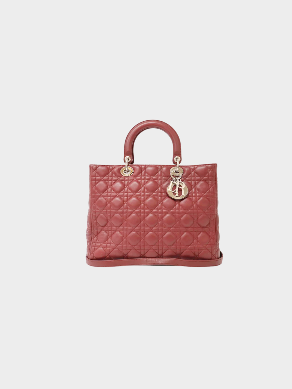 Christian Dior 2000s Bordeaux Leather Lady Dior 2-Way Handbag