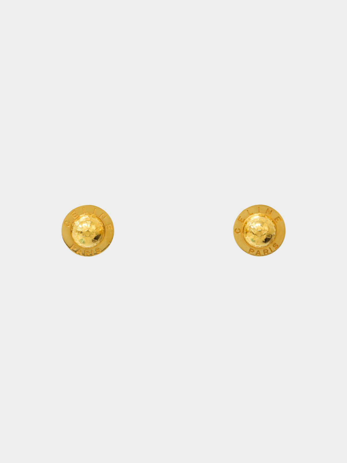 Celine 2000s Gold Star Ball Earrings