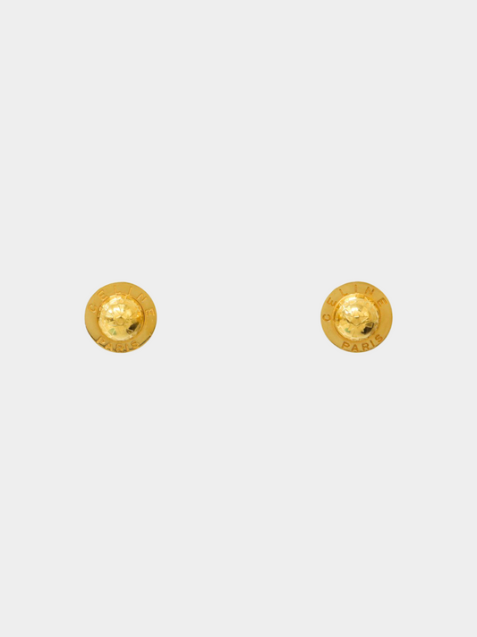 Celine 2000s Gold Star Ball Earrings