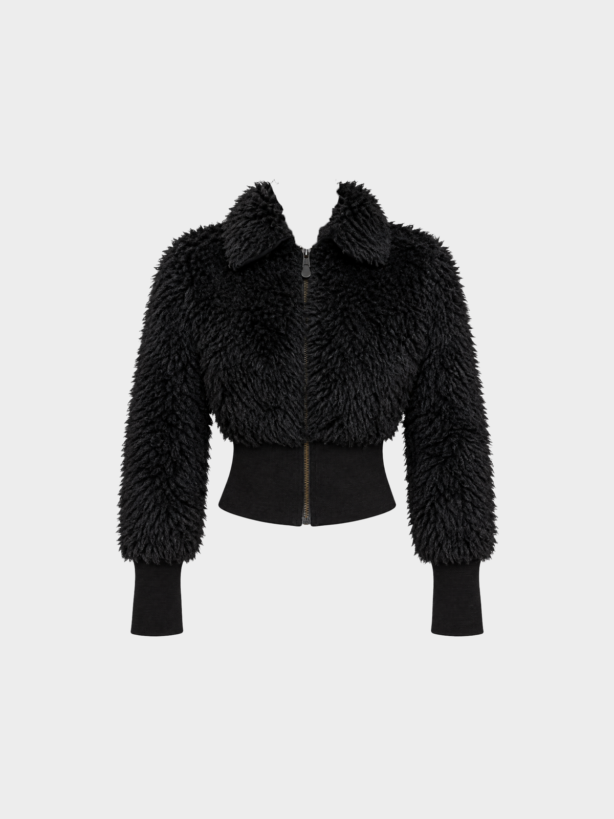 Jean Paul Gaultier 2000s Jeans Shaggy Loop-Knit Cropped Bomber Jacket