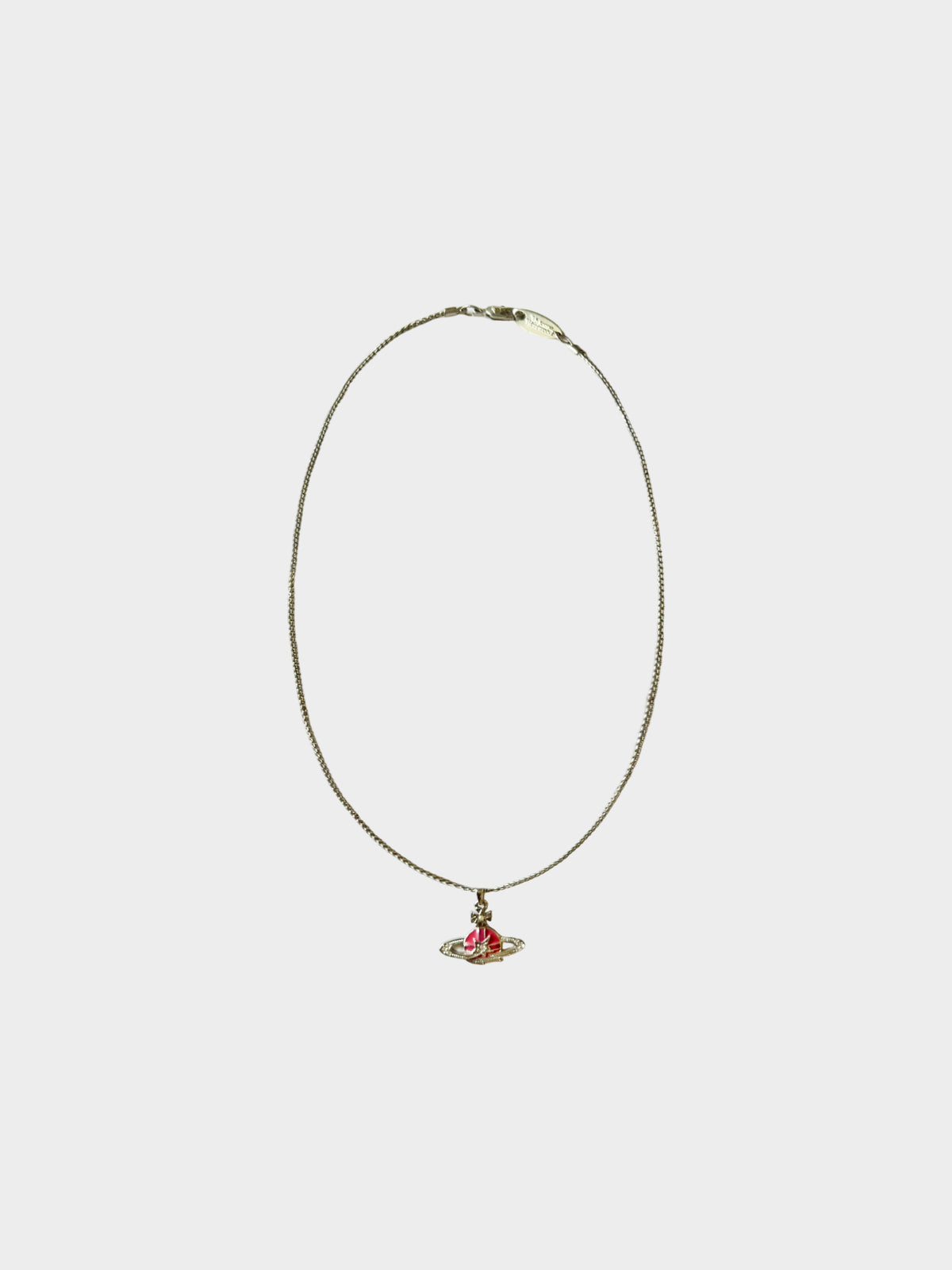 Vivienne Westwood 2000s Rare Pink Saturn Orb Necklace
