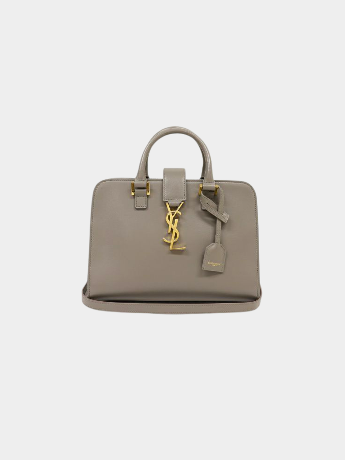 Yves Saint Laurent 2010s Gray Leather Baby Cabas Bag