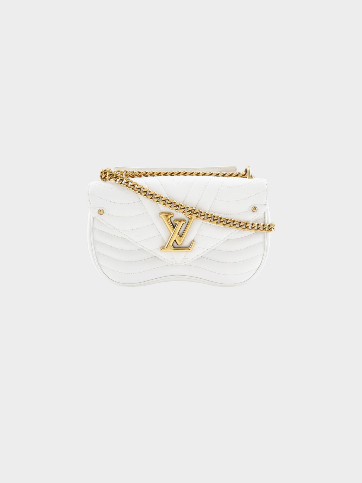 Louis Vuitton 2018 White Calfskin New Wave MM Shoulder Bag