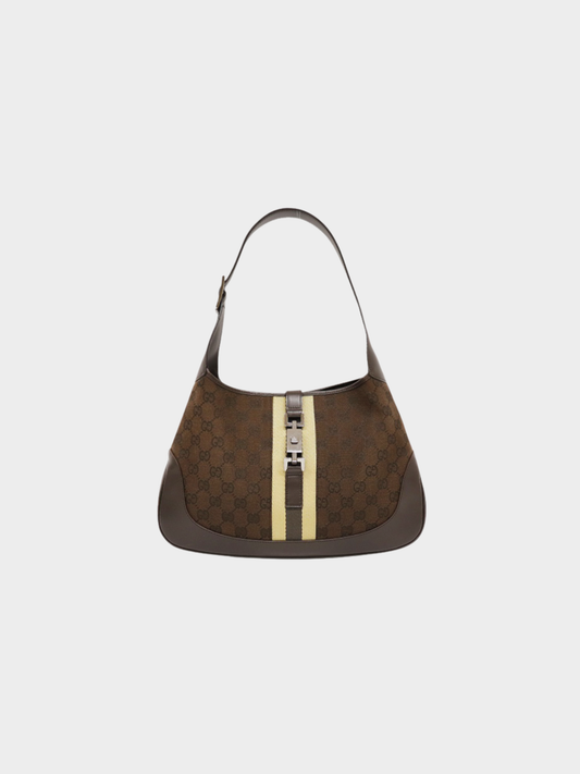 Gucci 2000s Brown GG Canvas Jackie Shoulder Bag
