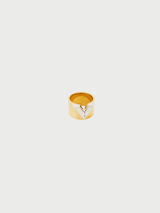 Louis Vuitton 2020s Gold Silver Essential V Ring