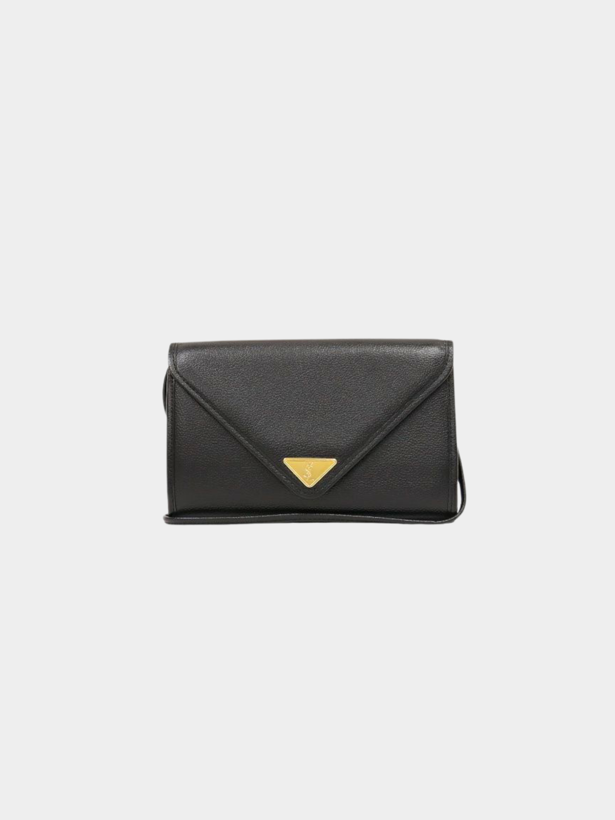 Yves Saint Laurent 2000s Black Leather Logo Hardware Shoulder Bag