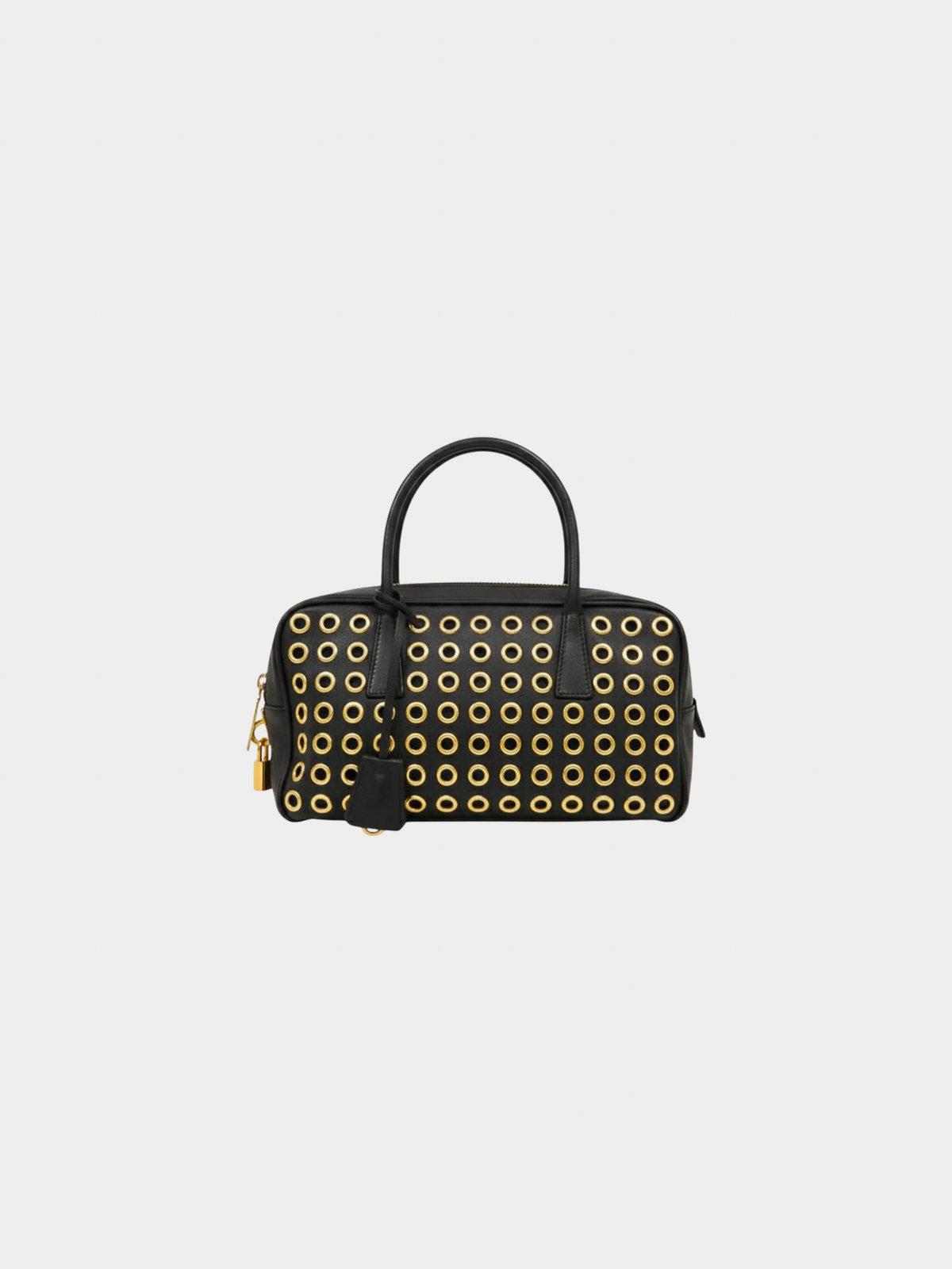 Prada 2000s Black Punching Leather Handbag
