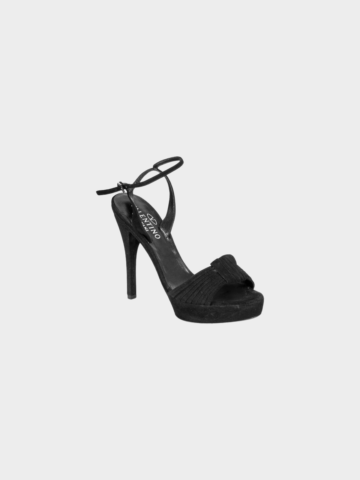Valentino 2000s Black Suede Knot Detail Heels