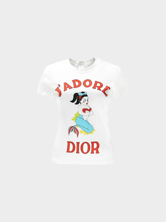 Christian Dior by John Galliano Summer Holiday Cruise 2002 J'adore Mermaid Print Graphic Tee