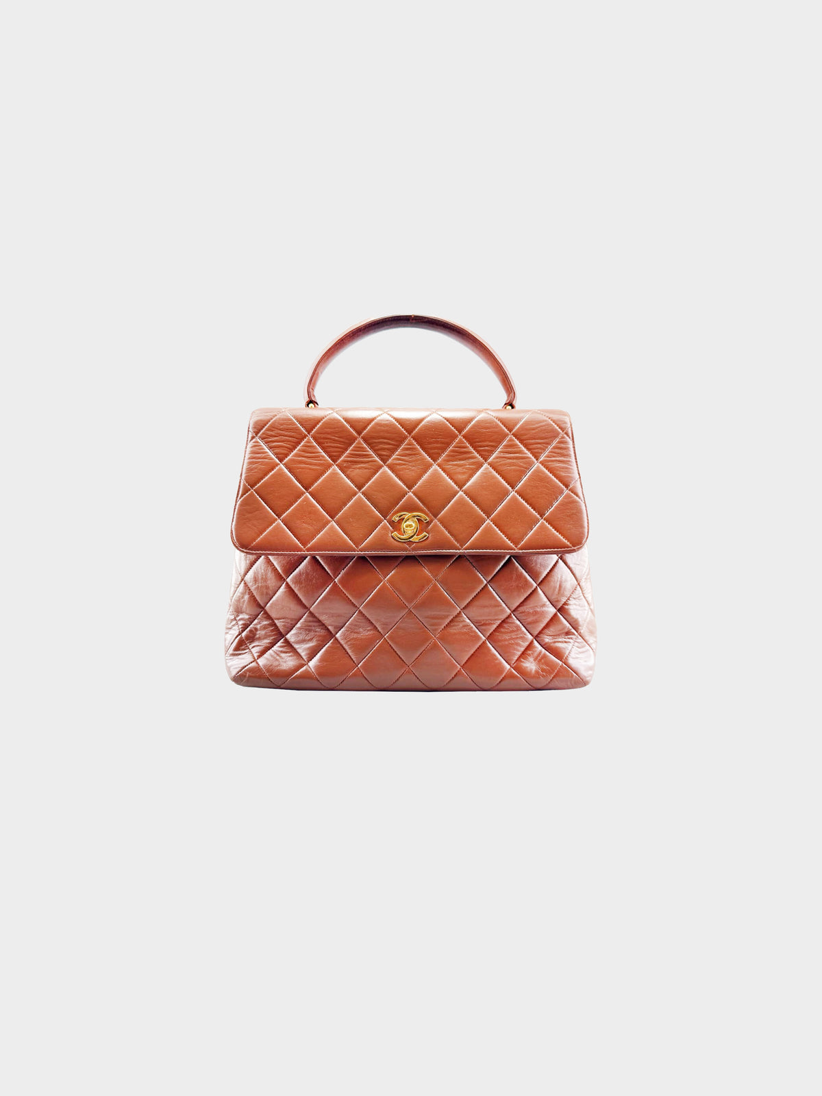 Chanel 1990s Brown Lambskin Kelly Flap Bag