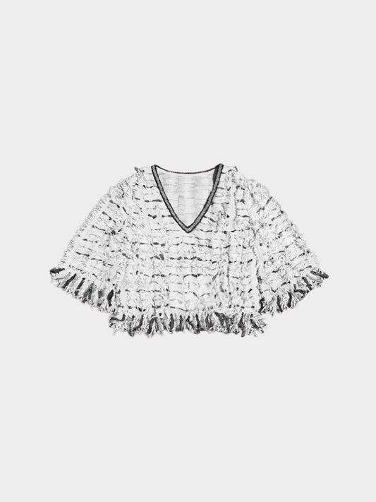 Chanel 2018 Black and White Fringe Top