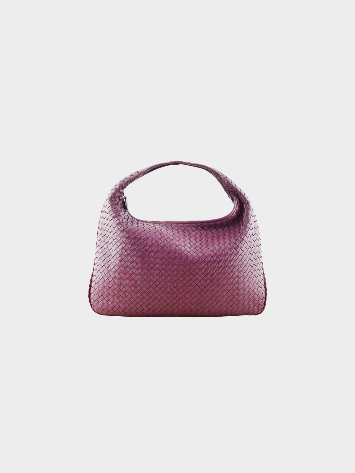 Bottega Veneta 2000s Prune Intrecciato Nappa Leather Medium Veneta Hobo Bag