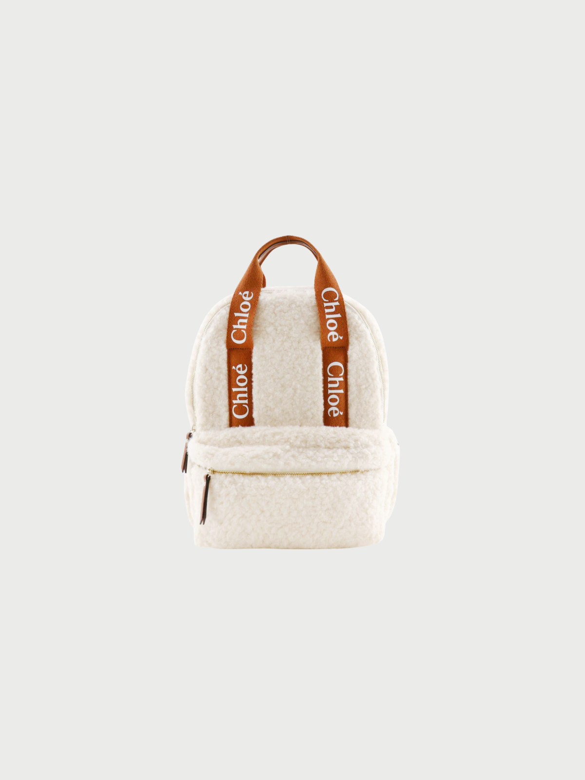 Chloé 2020s Off White Cotton Logo Boa Backpack