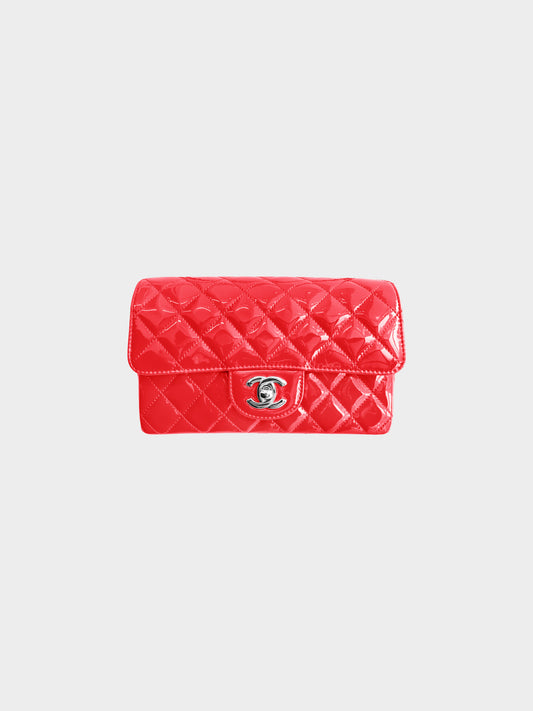 Chanel 2019 Red Patent Leather Classic Mini Flap Bag