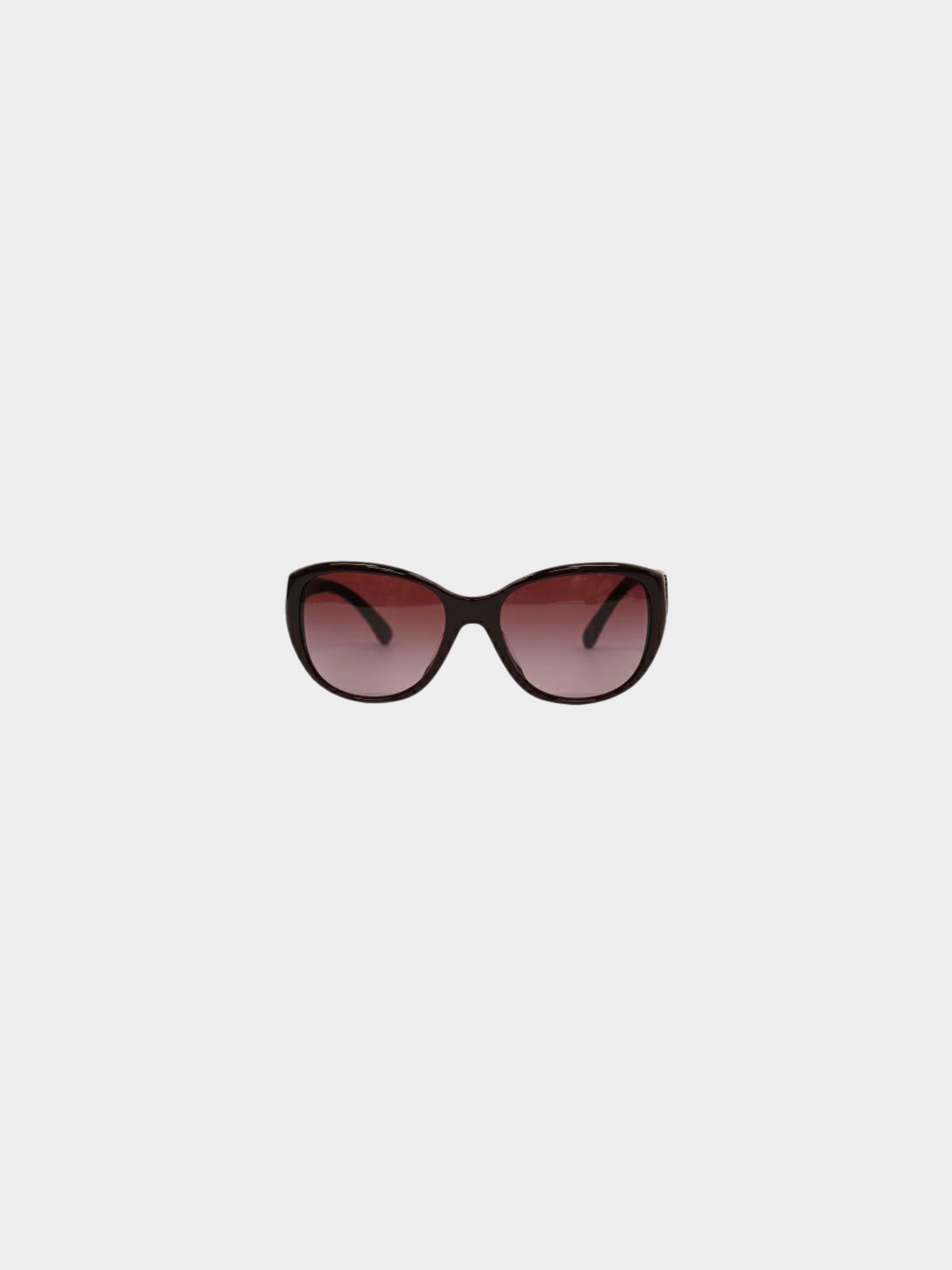 Chanel 2010s Bordeaux CC Matelasse Sunglasses