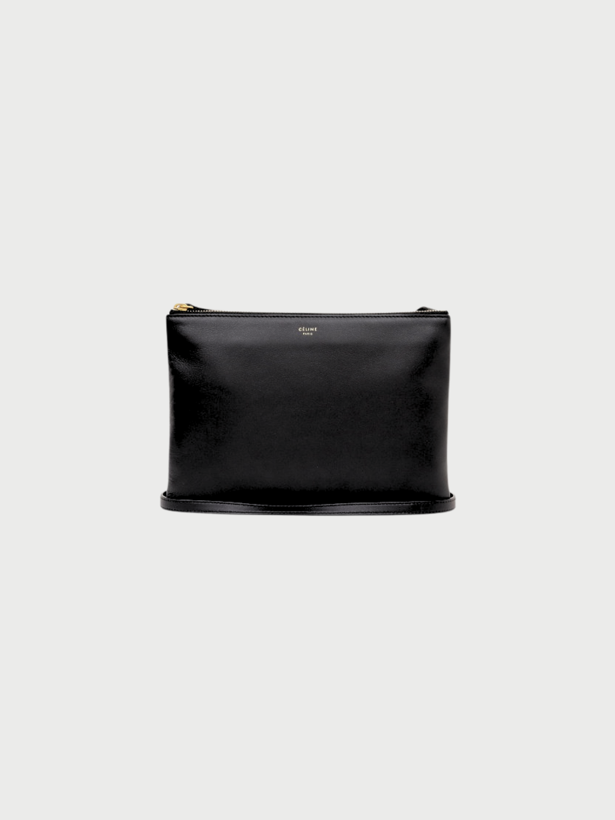 Celine 2000s Black Leather Trio Crossbody Bag