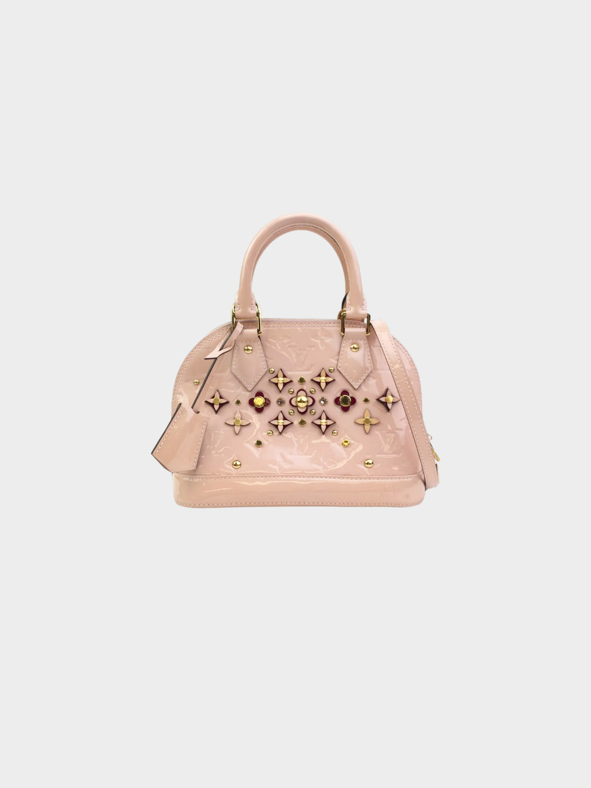 Louis Vuitton 2018 Pink Monogram Vernis Flowers Alma BB Bag