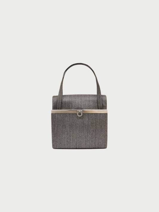 Salvatore Ferragamo 2000s Gray Nylon Gancini Mini Bag