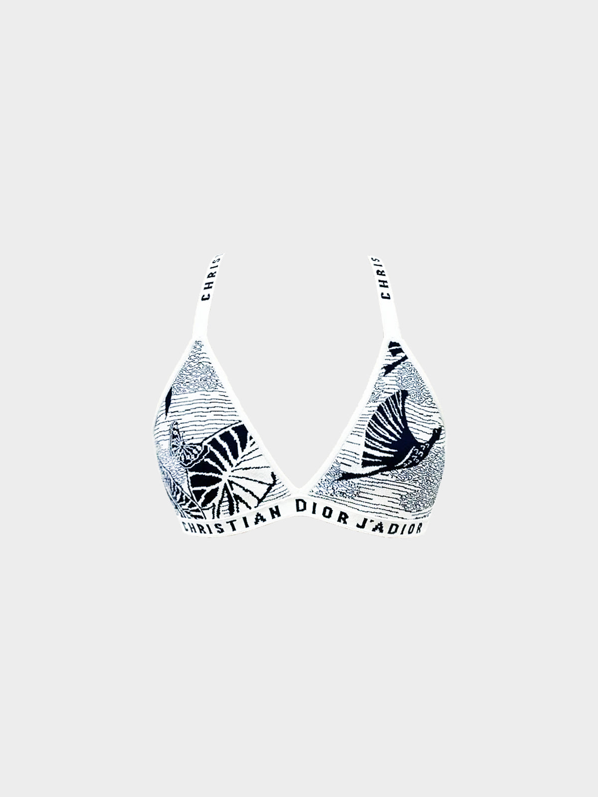 Christian Dior 2010s Navy and White J’Adior Knitted Bralette