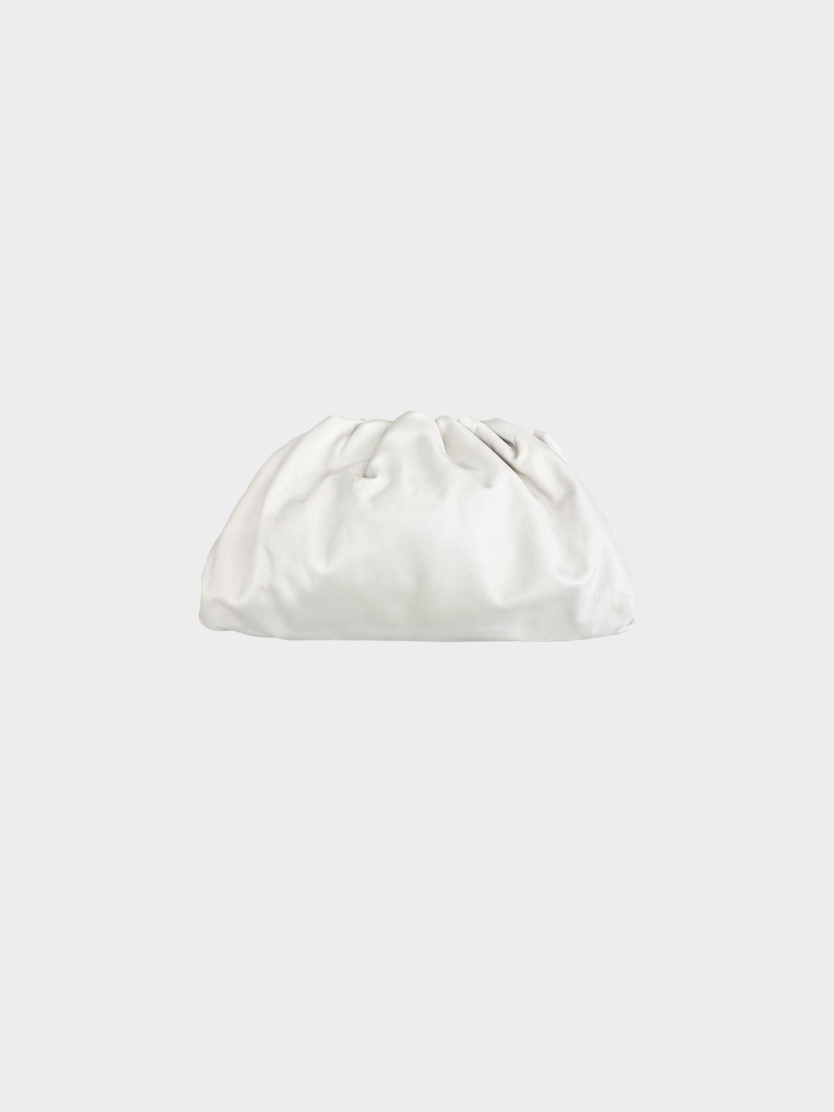 Bottega Veneta Early 2010s Off White Matte Leather Pouch Bag