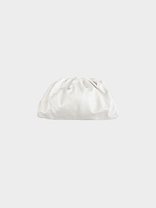 Bottega Veneta Early 2010s Off White Matte Leather Pouch Bag