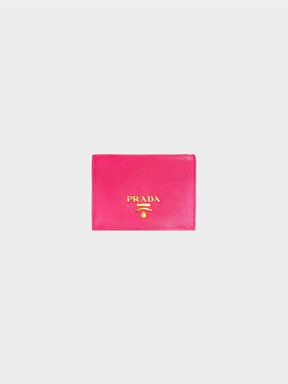 Prada 2010s Pink Small Saffiano Leather Wallet