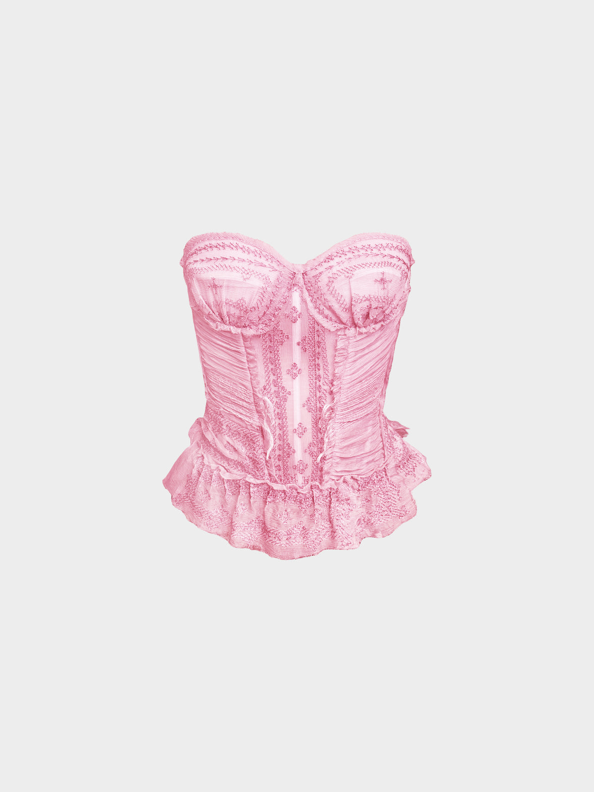 Ermanno Scervino SS 2005 Pink Stitched Bustier Corset Top