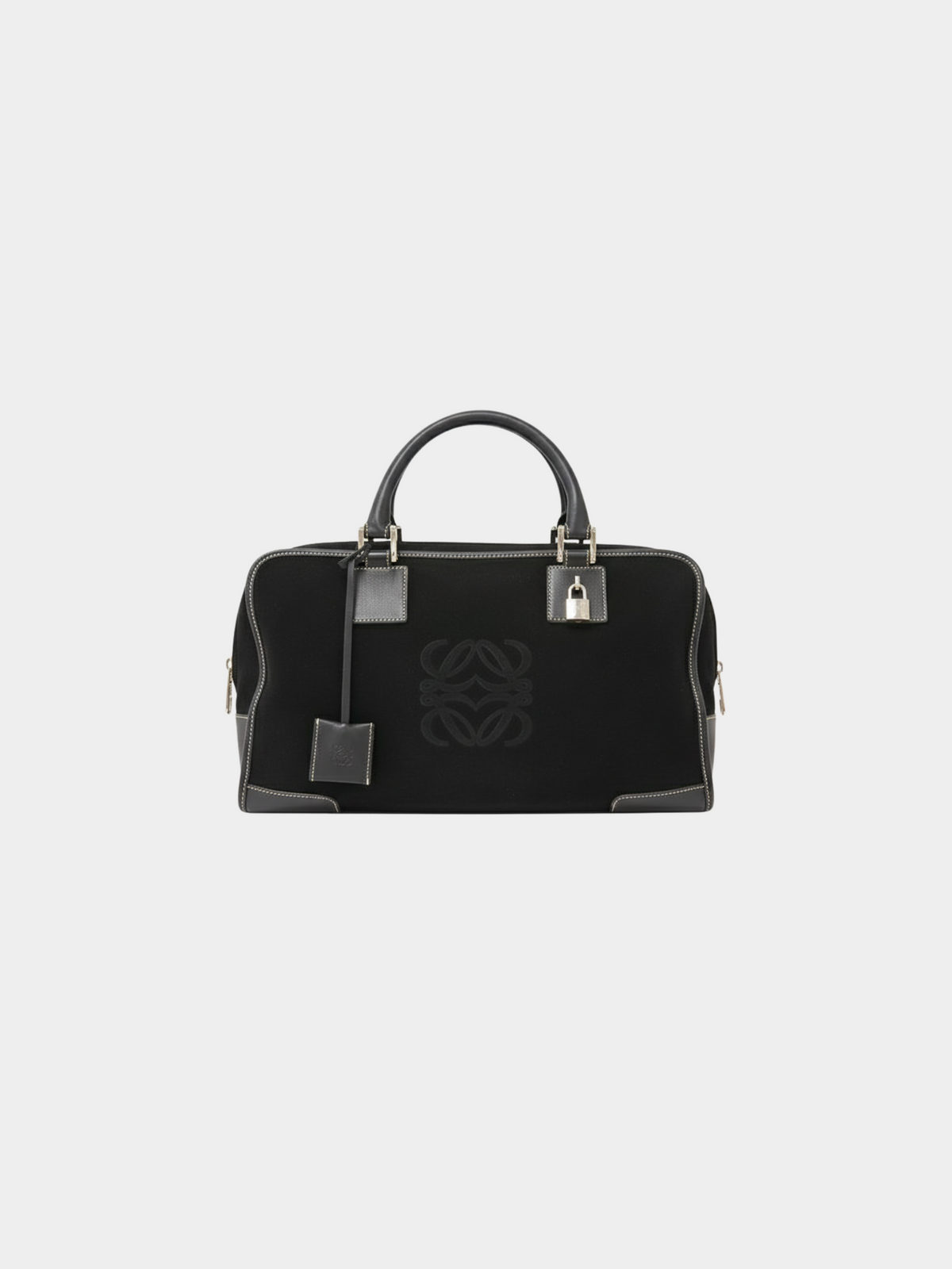 Loewe 2000s Black Suede and Leather Amazona 36 Bag