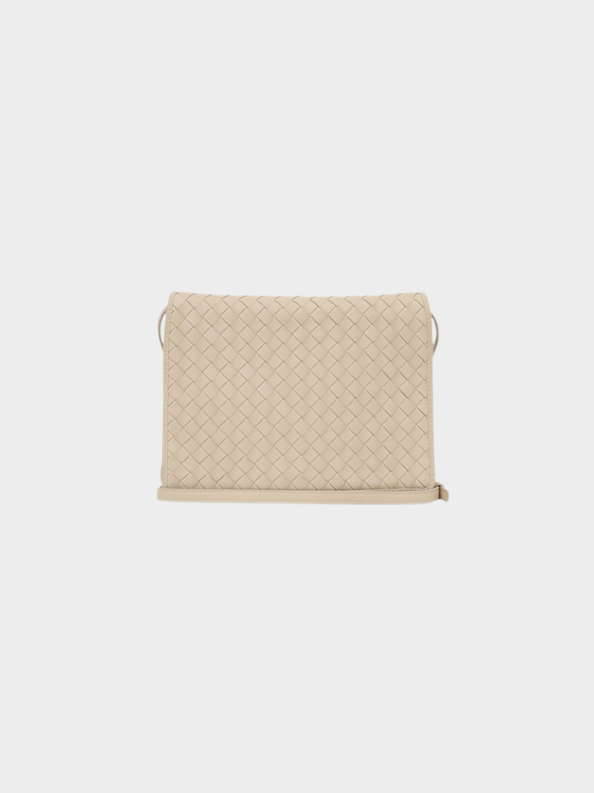 Bottega Veneta 2020s Ivory Leather Intrecciato Shoulder Bag