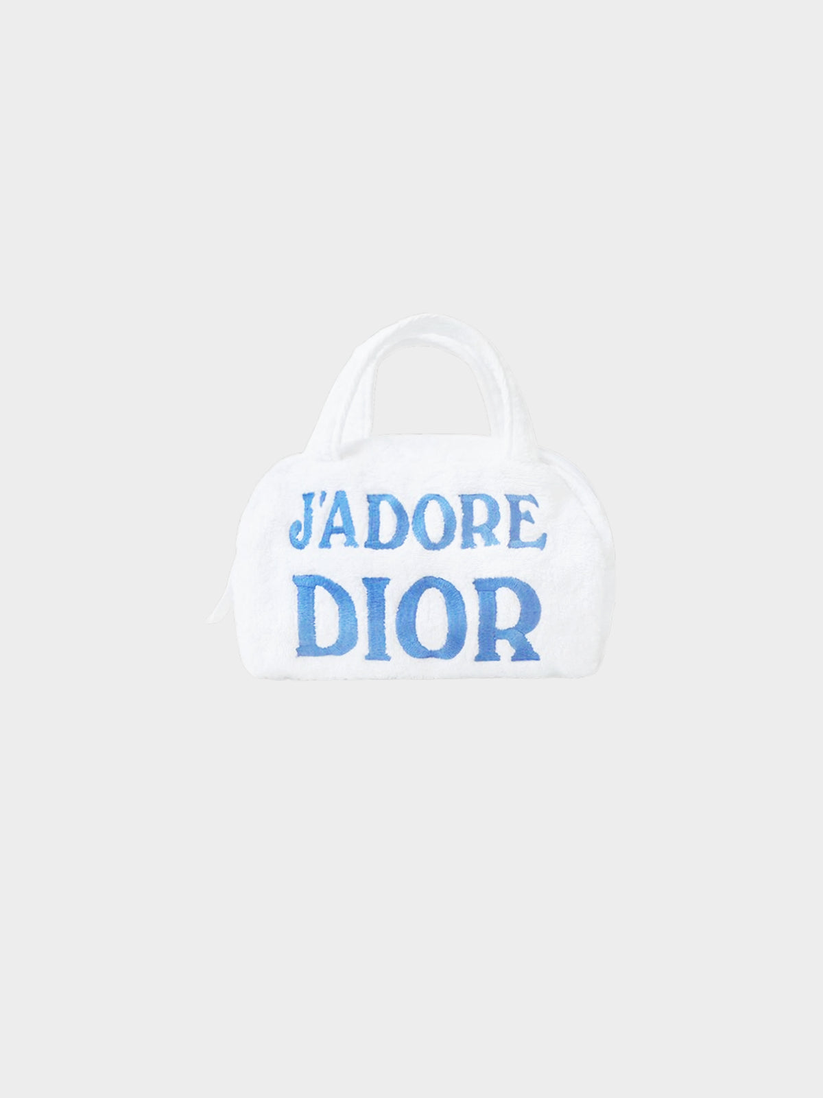 Christian Dior 2000s J'adore Dior White and Blue Terrycloth Bag