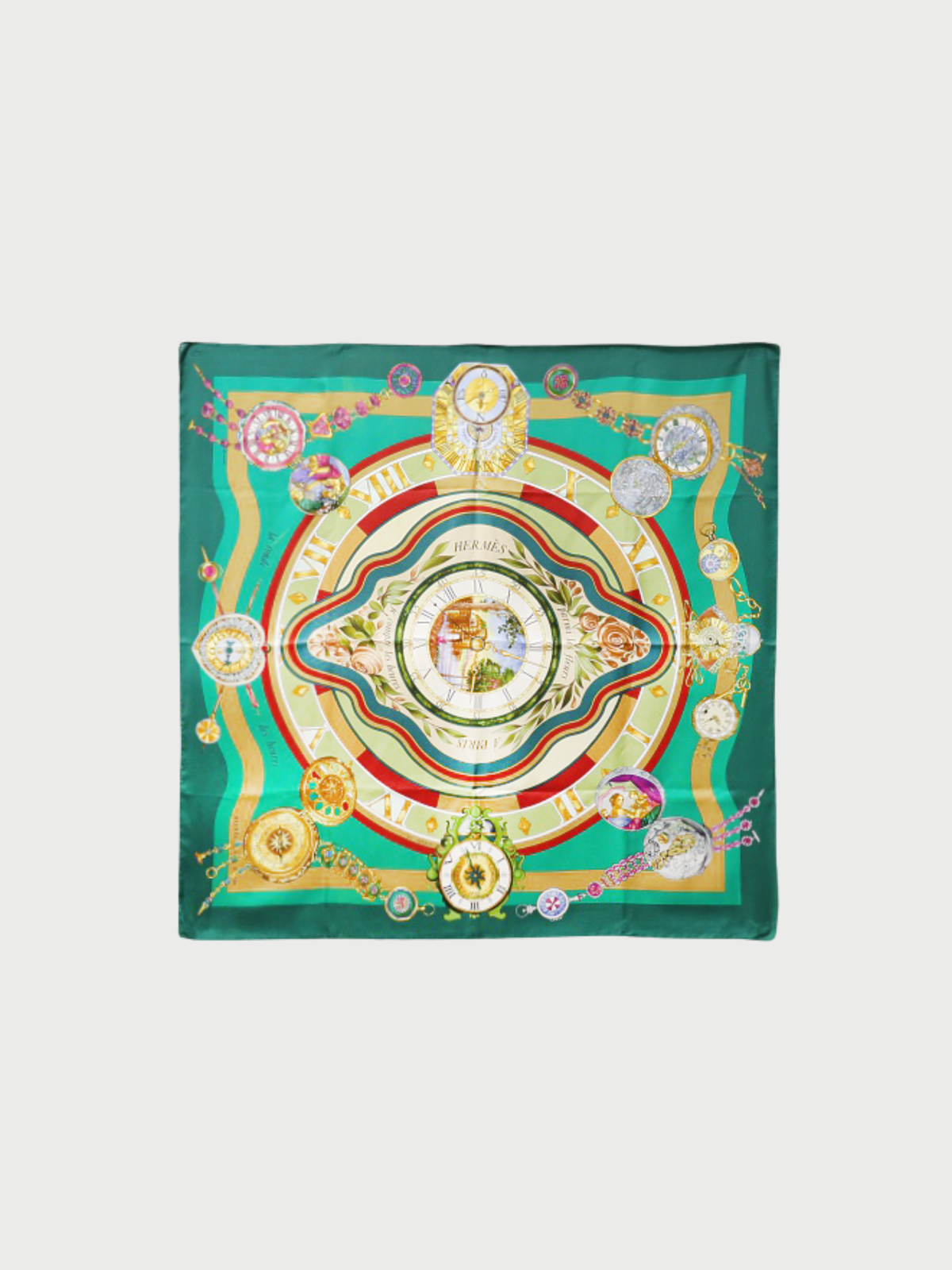 Hermès 2000s Multicolor Silk Classic Carré 90 Scarf