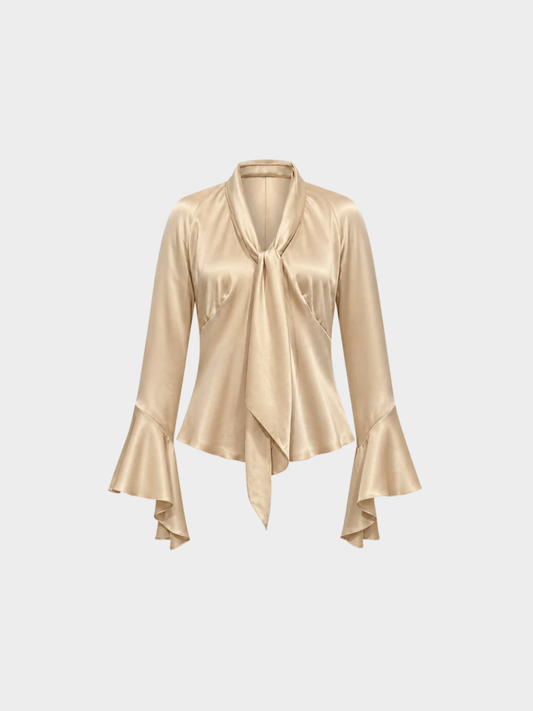 Givenchy SS 1998 by Alexander McQueen Beige Silk Draped Shirt