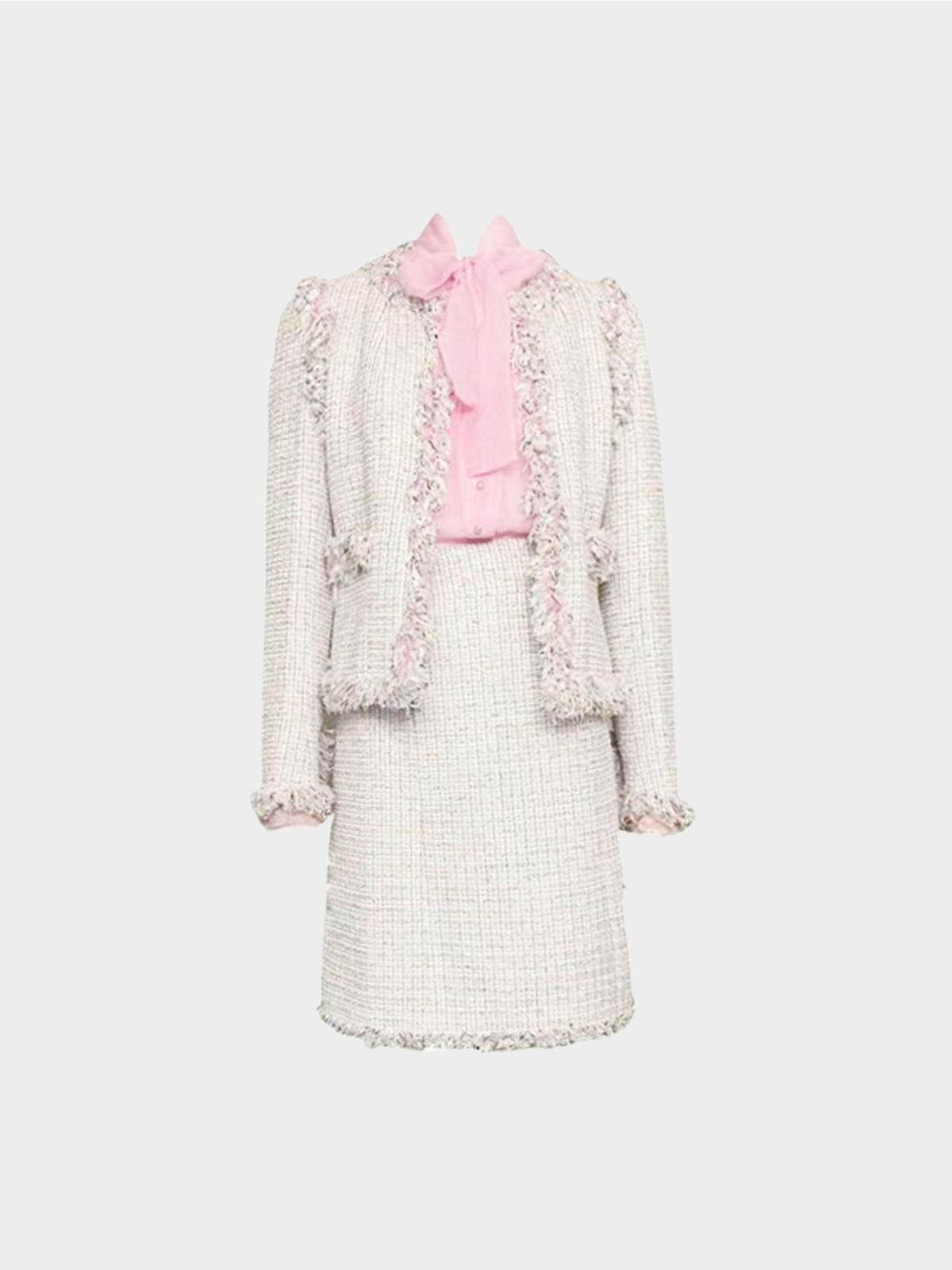 Chanel Spring 2004 Pale Pink Tweed 3-Piece Set